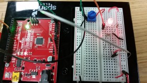 Testing the LED-triggered photocell...